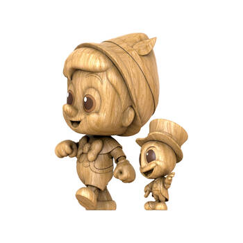 Hot Toys Pinocchio 1940 Pinocchio & Jiminy Cricket Wooden Color Version Cosbaby