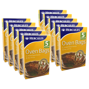 10x 5pc Hercules Food Cooking Oven Bags Medium 25x38cm