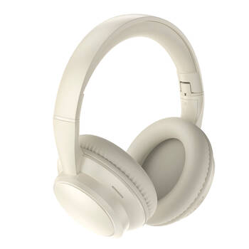 Laser Bluetooth Wireless Headphones w/ 3 EQ Modes Foldable Lightweight Beige