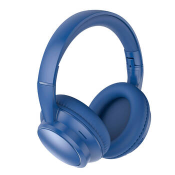 Laser Bluetooth Wireless Headphones w/ 3 EQ Modes Foldable Lightweight Navy