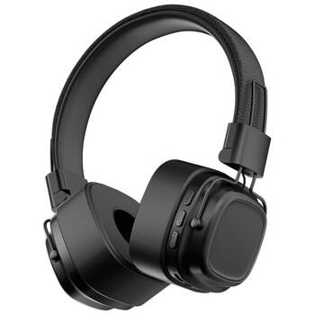 SoundTec Laser On-Ear Bluetooth Wireless Headphones Foldable Black