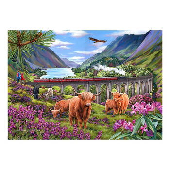 500pc House Of Puzzles Glenfinnan Ladies Big 48x69cm Jigsaw Puzzle 3y+