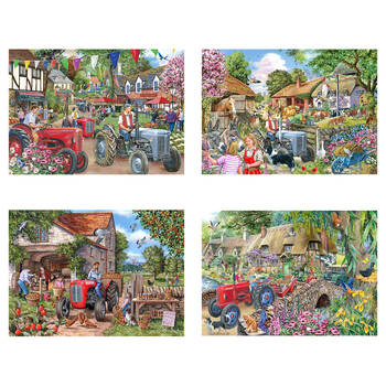 4 x 250pc House Of Puzzles Farmer's Friend Multipack 34x48cm Jigsaw 3y+