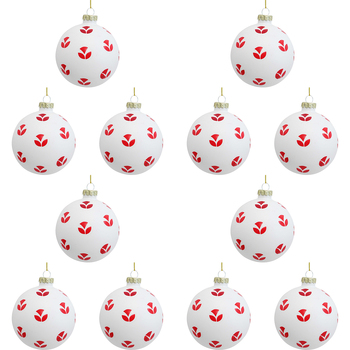 12PK LVD 8cm Glass Bauble Cherry Home/Office Xmas Decor