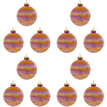 12PK LVD 8cm Glass Bauble Home/Office Xmas Decor - Crepe Mercury