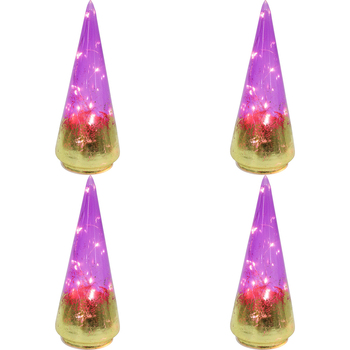 4PK LVD 8x22cm LED Glass Tree Passion Small Home Decor - Purple