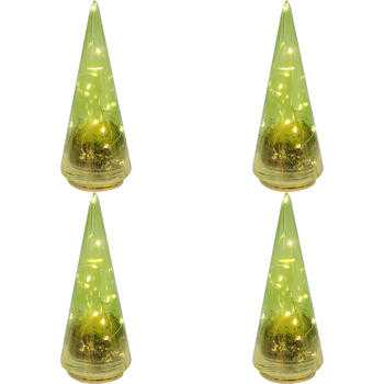 4PK LVD 8x22cm LED Glass Florence Small Home Decor - Green