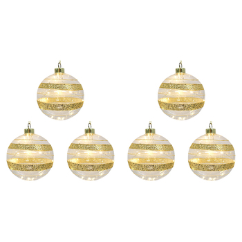 6PK LVD 12cm LED Glass Bauble XL Line Home/Office Xmas Decor