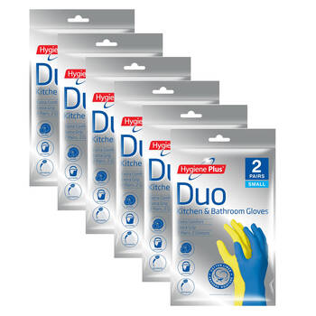 12x Pairs Hygiene Plus Duo Size S Kitchen & Bathroom Cleaning Gloves