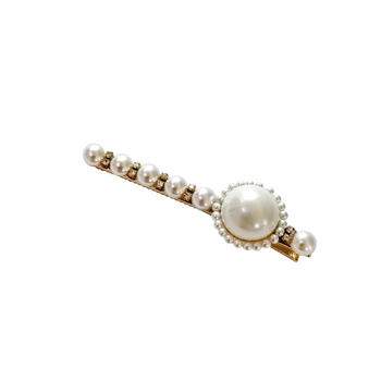 Culturesse Lux 8.5cm Vintage Pearly Barrette - White/Gold