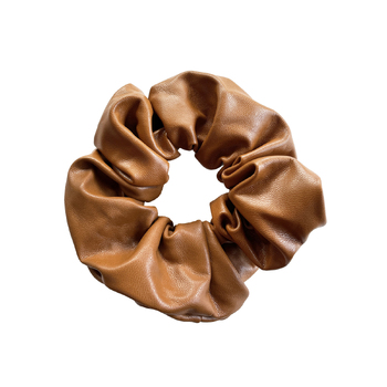 Culturesse Aveline Large 13cm Leather Scrunchie - Turmeric