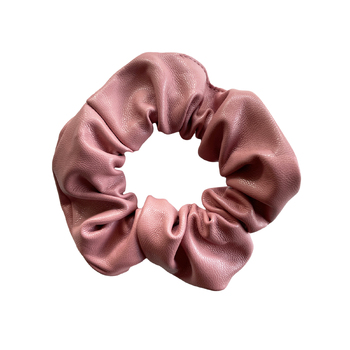 Culturesse Adelin Medium 9.5cm Leather Scrunchie - Plum