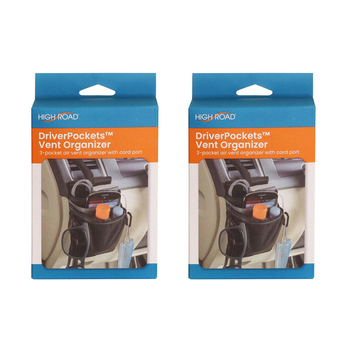 2x High Road Driver Car Pocket Vent Organiser Storage Bag - Black