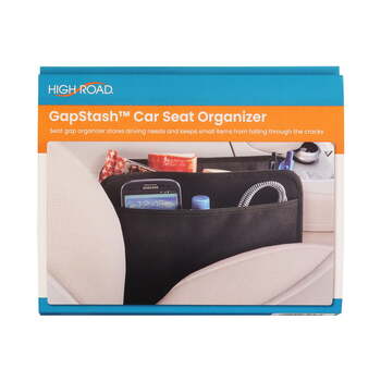 High Road Gap Stash 3-Pocket Car Front Seat Organiser - Black
