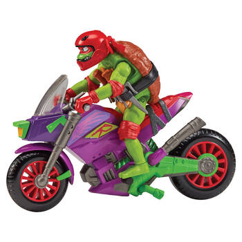 TMNT TV Mayhem Purple Dragon Motorcycle w/ Raphael Figure Kids 4y+