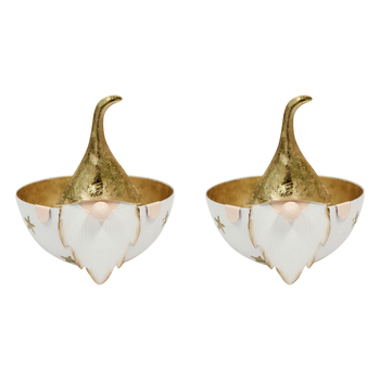 2PK LVD 16x15cm Metal Santa Bowl Large Home/Living Room Decor