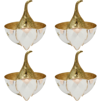 4PK LVD 16x15cm Metal Santa Bowl Large Home/Living Room Decor