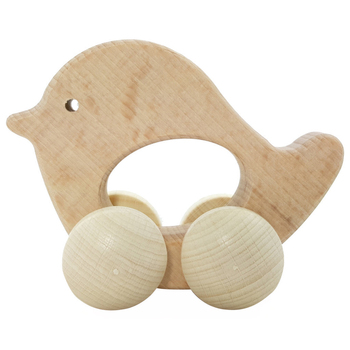 Hess Spielzeug 10cm Wooden Rolli Bird Baby/Children 10m+ Natural