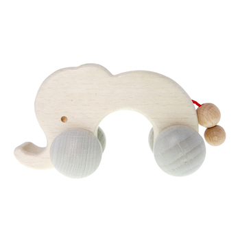 Hess Spielzeug 9cm Wooden Rolli Elephant Baby 12m+ Natural Blue