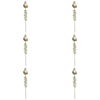 6PK LVD Metal Pot Spike Santa Christmas Decoration 54cm - Gold