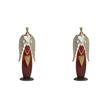 2PK LVD 35x11cm Metal Royal Angel Home/Living Room Decor