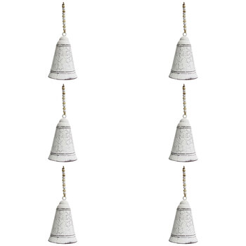 6PK LVD Metal Bell Christmas Star Home Hanging Decor 11.5cm - White