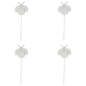 4PK LVD Metal 49cm Pot Stake Decorative Ornament Lady Bug