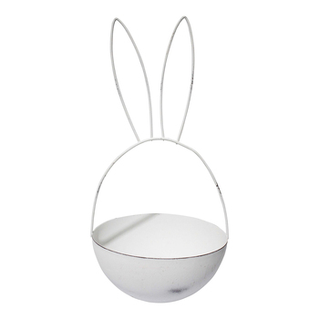 LVD Metal 29cm Rabbit Ears Bowl Kids Bedroom Organiser Large - White