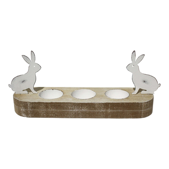LVD Rabbit Metal 18cm Egg Holder/Tealight Candle Storage - Natural