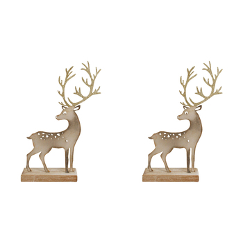 2PK LVD 17x27cm MDF Xmas Reindeer Small Home Xmas Decor