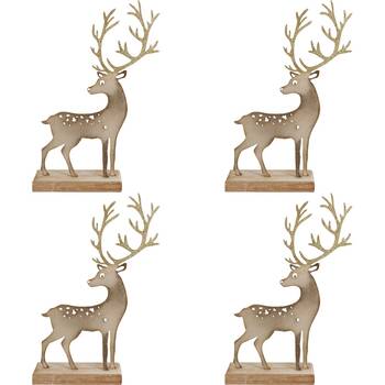 4PK LVD 17x27cm MDF Xmas Reindeer Small Home Xmas Decor