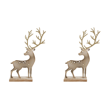 2PK LVD 22x35cm MDF Xmas Reindeer Large Home Xmas Decor