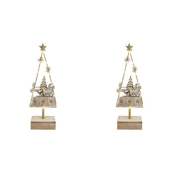 2PK LVD 35x12cm Metal LED Santa Xmas Tree Home/Living Room Decor