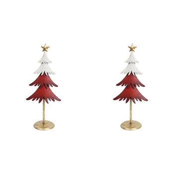 2PK LVD 14x32cm Metal Xmas Tree Duo Home/Living Room Display Decor