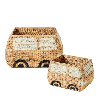 2pc Jiggle & Giggle Bus Basket Storage Organiser - Natural