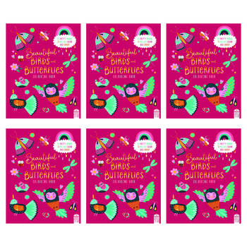 6PK Townhouse Butterflies & Birds 35.5x28cm Colouring Book