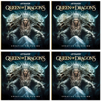 4PK  Art Maker Creative Colouring Book Queen of Dragons 29x29cm
