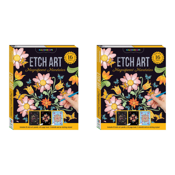 2PK Kaleidoscope Kids Etch Art Kit 29x23cm Magnificent Mandalas 8y+