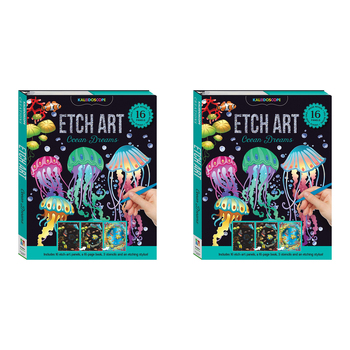 2PK Kaleidoscope Kids Etch Art Kit 29x23cm Ocean Dreams 8y+