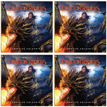 4PK Art Maker Creative Colouring Book Dragon Riders 29x29cm