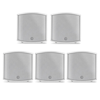 5PK Pure Acoustics 10cm/100W Mountable Cube Satellite Speaker - White