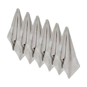 6x Ardor St Regis Collection 40x70cm Hand Towel 600GSM Soft Cotton Silver