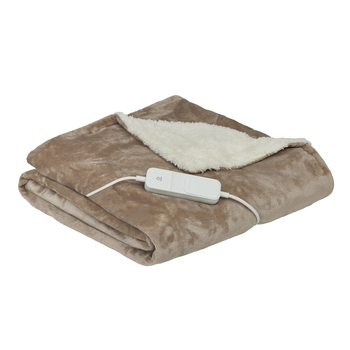 Homedics Indoor Heated Warming Throw Blanket - Cream 