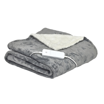 Homedics Indoor Heated Warming Throw Blanket - Grey 