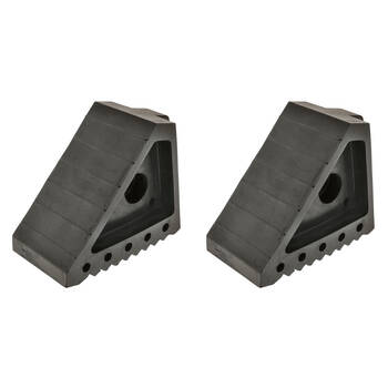 2PK Hulk Heavy Duty Rubber Wheel Chock w/ Built-In Handle 200x150mm Black