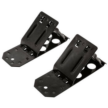 2pc Hulk Steel Compact Flat Folding Wheel Chocks 190x70mm Black