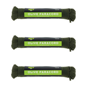3PK Hulk Rot Resistant & Quick Drying Paracord 4mm x 30m Olive Green