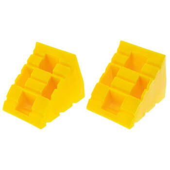 2pc Hulk Plastic Levelling Caravan/Motorhome Ramp Chocks Yellow