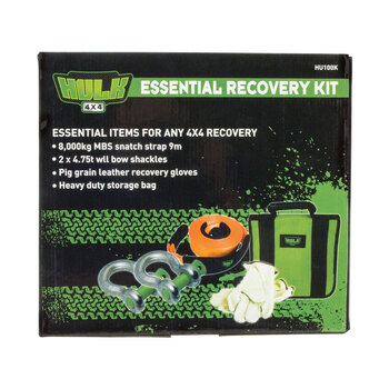 Hulk 4x4 Offroading Essentials Small Recovery Kit Snatch Strap/Shackles