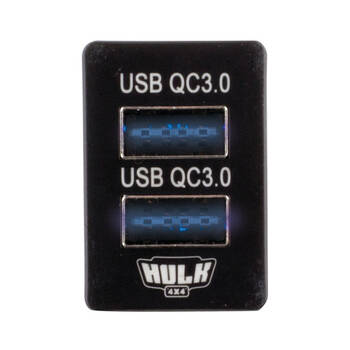 Hulk Toyota Late Dual Vehicle QC3 USB Socket 12V Blue Illumination